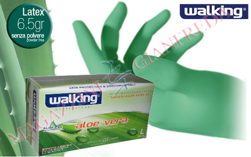 GUANTI MONOUSO IN LATTICE "ALOE VERA 6.2 WALKING", TAGLIA L, 100 PZ